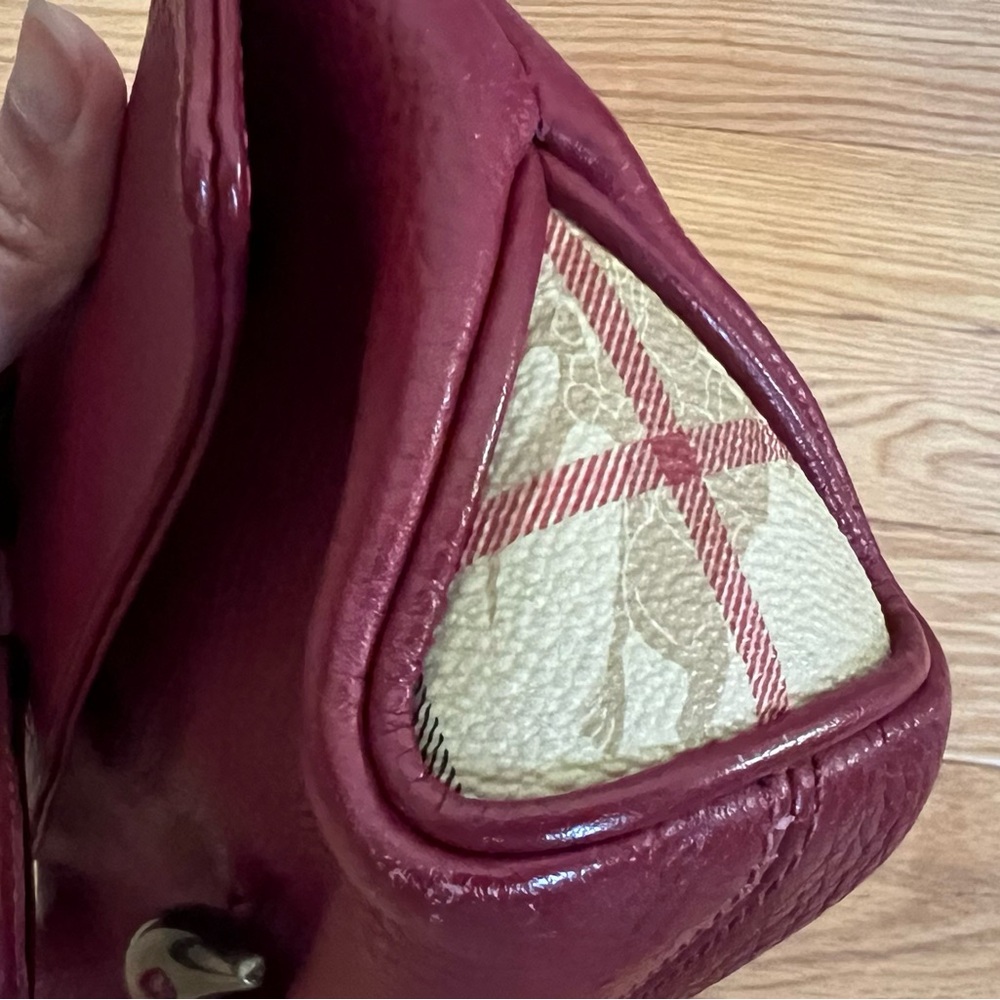 Burberry Burgundy Leather Wristlet Clutch - Picture 7 of 10